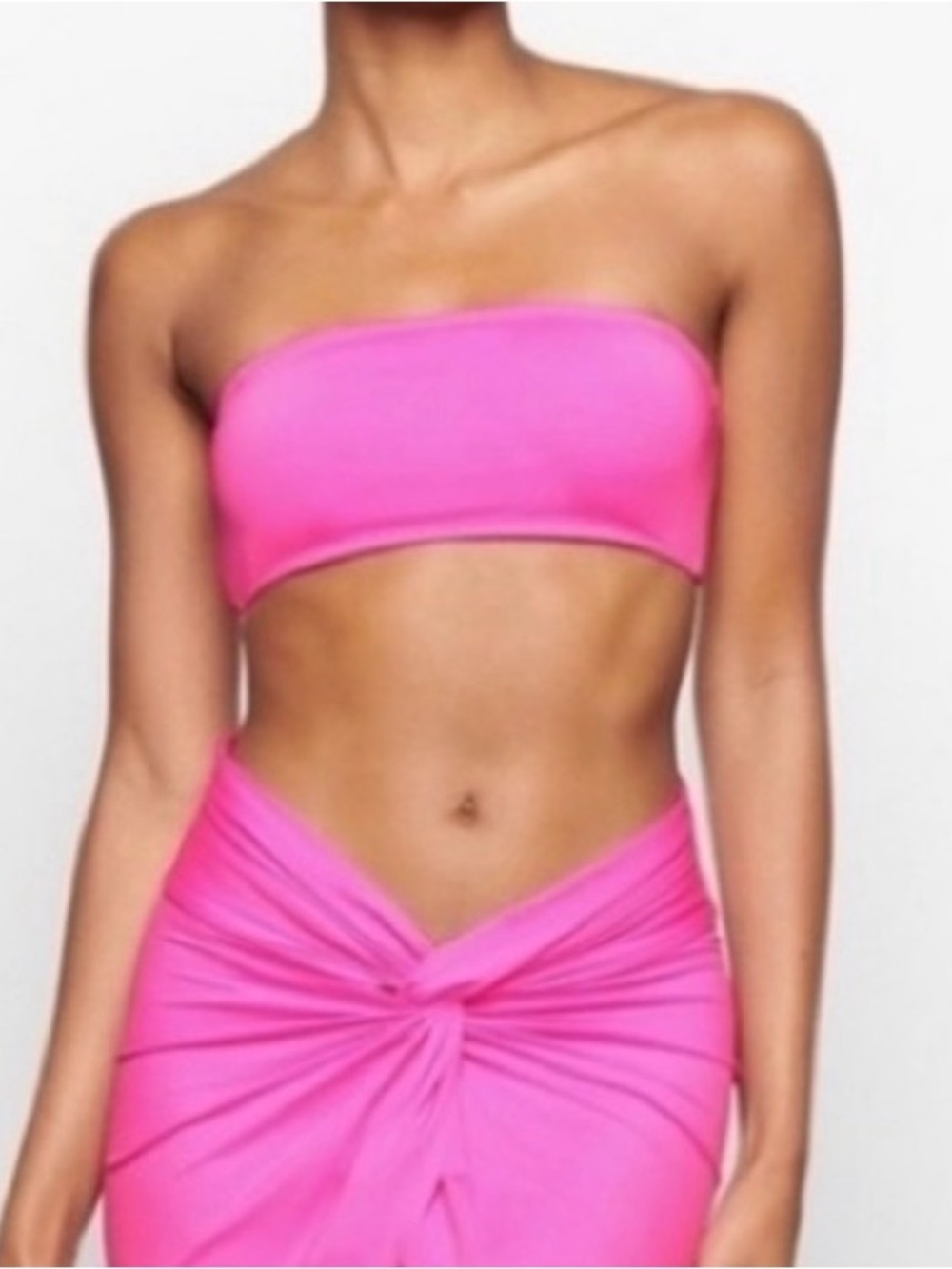 🌸 SKIMS Recycled Swim Bandeau Bikini Top | Neon Orchid | L | NWT 🏷️✨